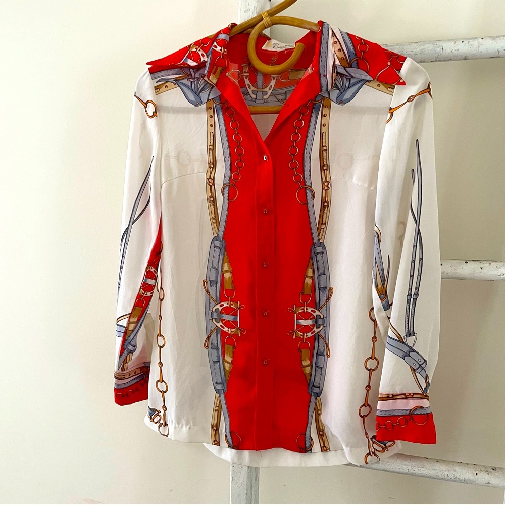 Equestrian style vintage blouse